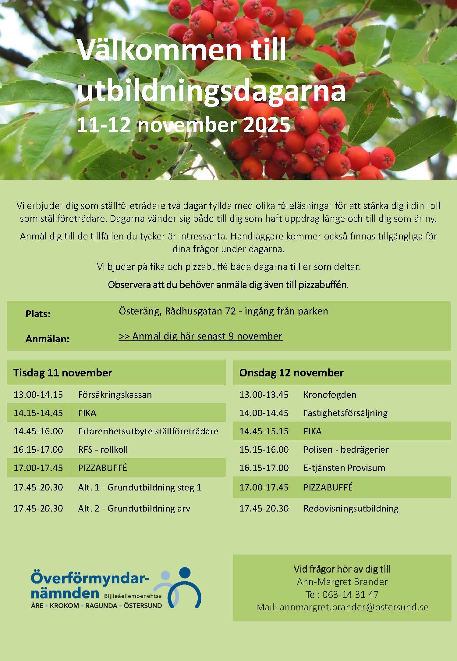 Program för överförmyndarens utbildningsdagar 2025