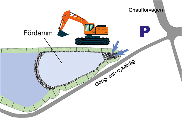 Kartskiss över Odenskogsdammen
