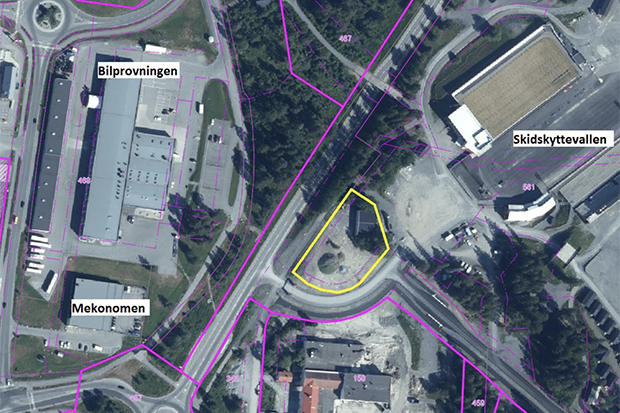Flygfoto över området kring skidstadion