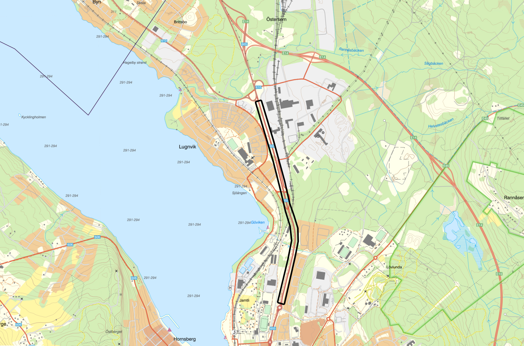 Karta som visar var trafikstörningen är