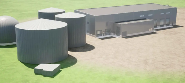 Skiss på biogasanläggning