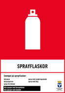 Vit sprayflaska på röd botten