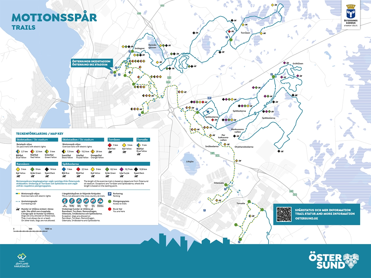 spårkarta östersunds skidstadion