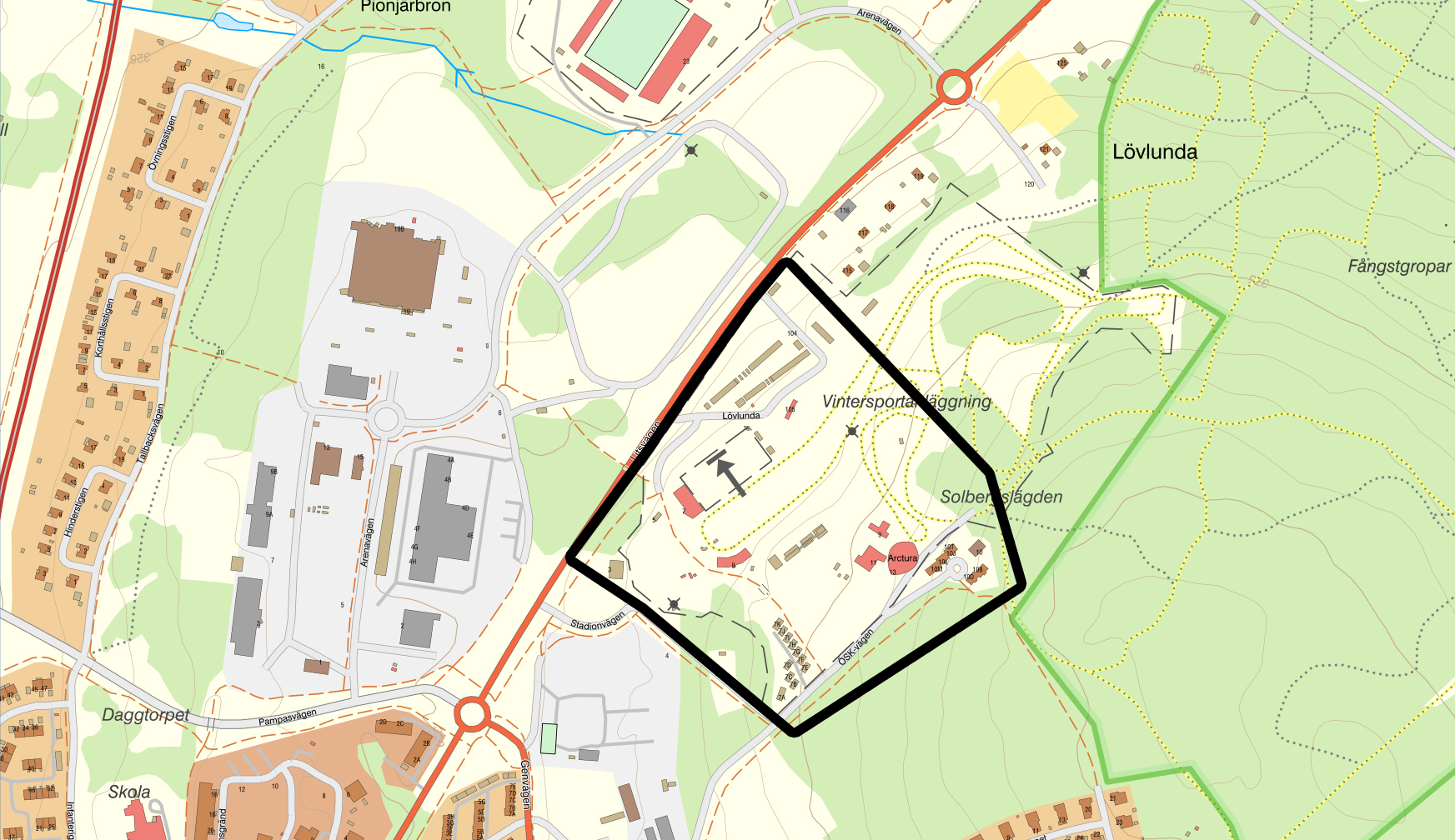 Karta som visar var vattnet är avstängt