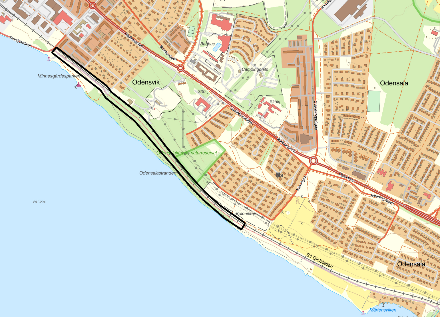 Karta som visar var trafikstörningen är