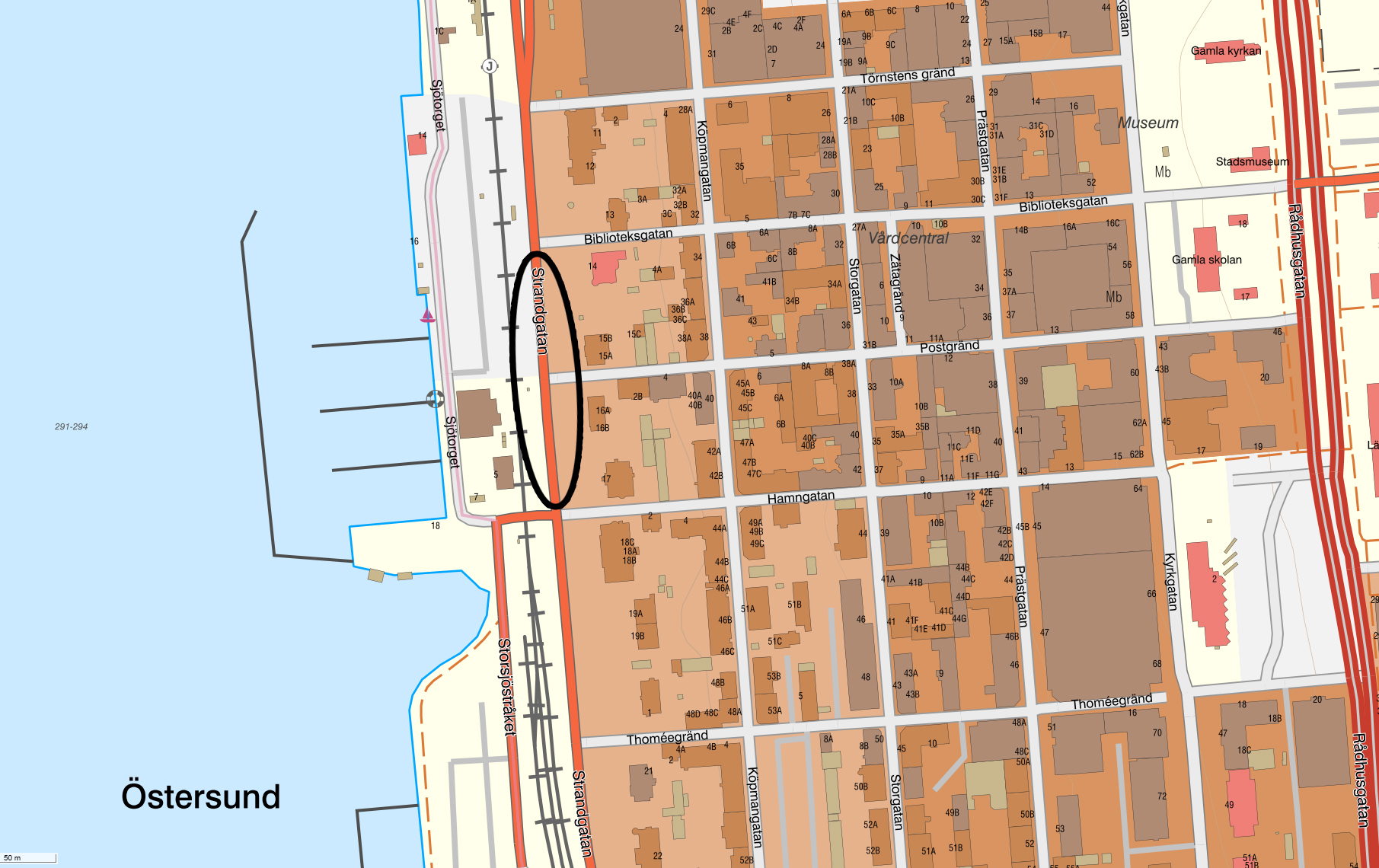 Karta som visar var trafikstörningen är