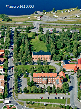 Flygfoto över Länsmuseet och Landsarkivet