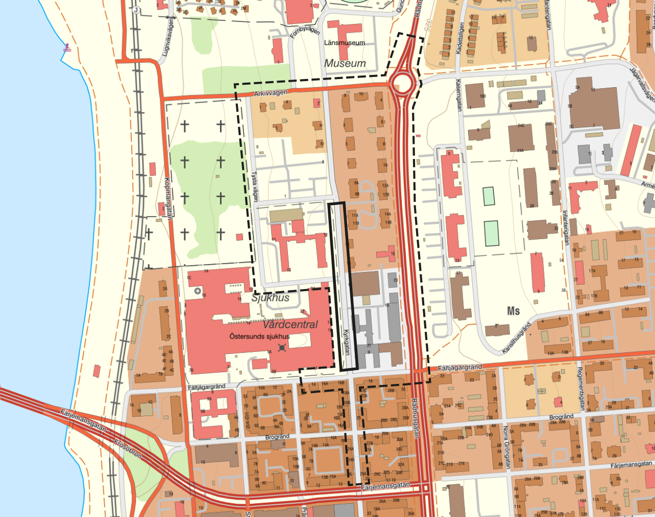 Karta som visar var trafikstörningen är