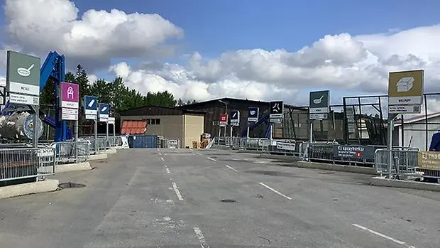Rampen på återvinningscentralen i Odenskog.