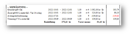 Utklipp av faktura