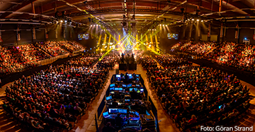 Fullsatt arena inför Melodifestivalen