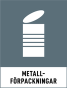 konservburk med öppet lock på grå bakgrund som symbol för metallförpackning