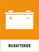 Symbol för bilbatteri på orange bakgrund