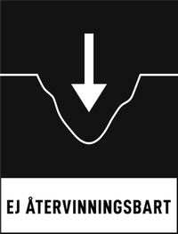 En vit pil pekar ner i en grop, bakgrunden är svart
