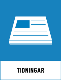 Symbol för tidningar, på blå botten