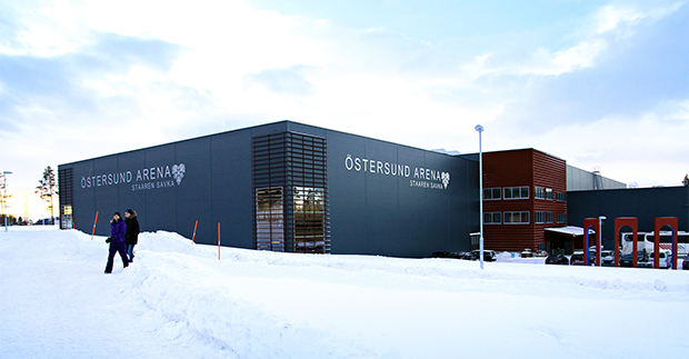 Exteriörbild på Östersund Arena