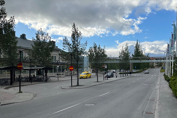 Dataanimerad bild med nya gång- och cykelbron vid Centralstationen
