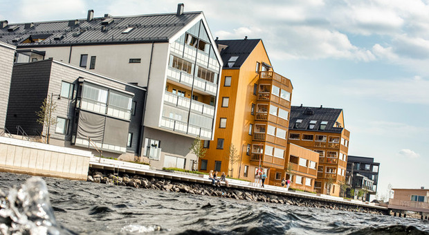 Lägenhetshus vid Storsjö Strand