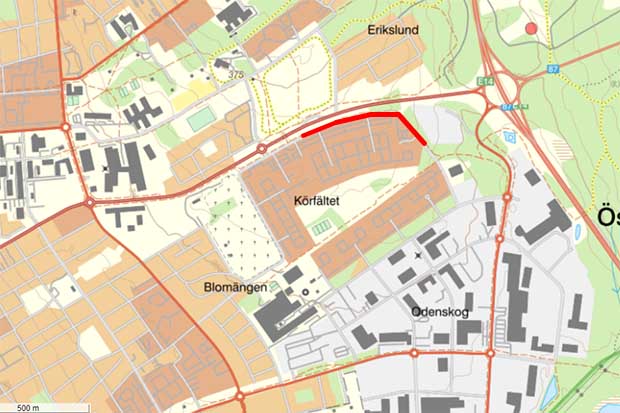 Karta över Körfältet.