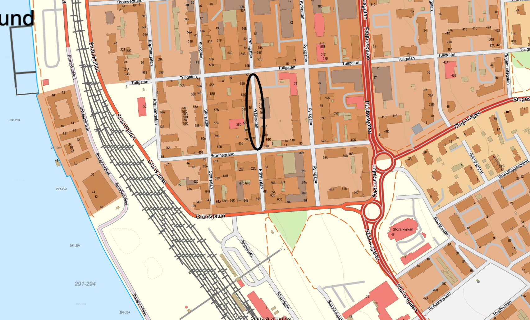 Karta som visar var trafikstörningen är