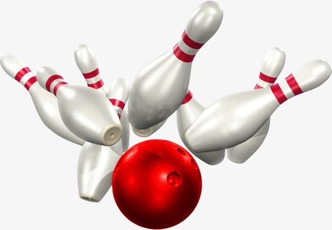 Bowlingklot som slår ner käglor