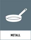Stekpanna som symbol för metall, grå bakgrund