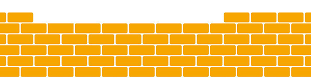illustration av mur med gula tegelstenar.