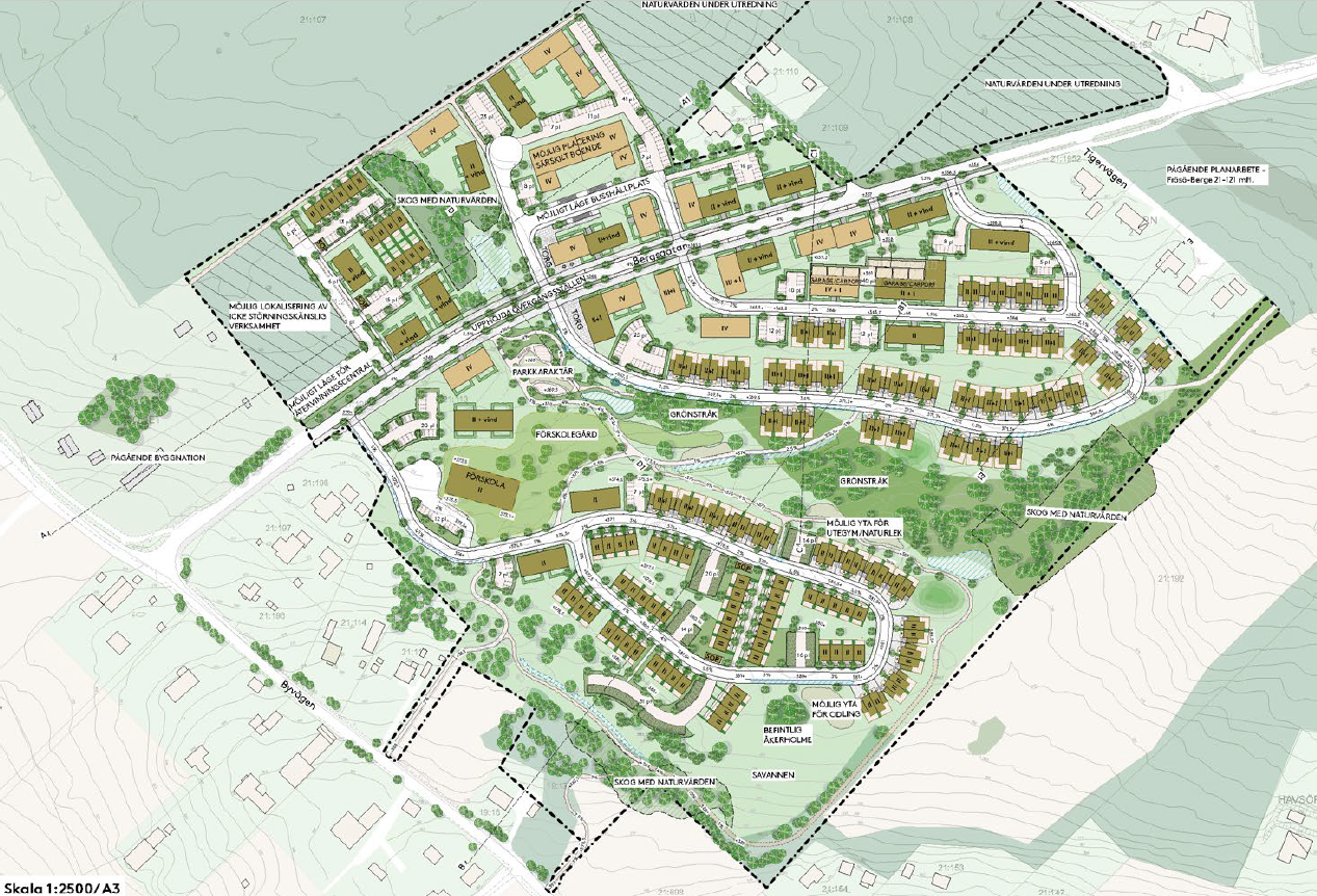 Illustration över hur bostadsområdet kan komma att se ut.