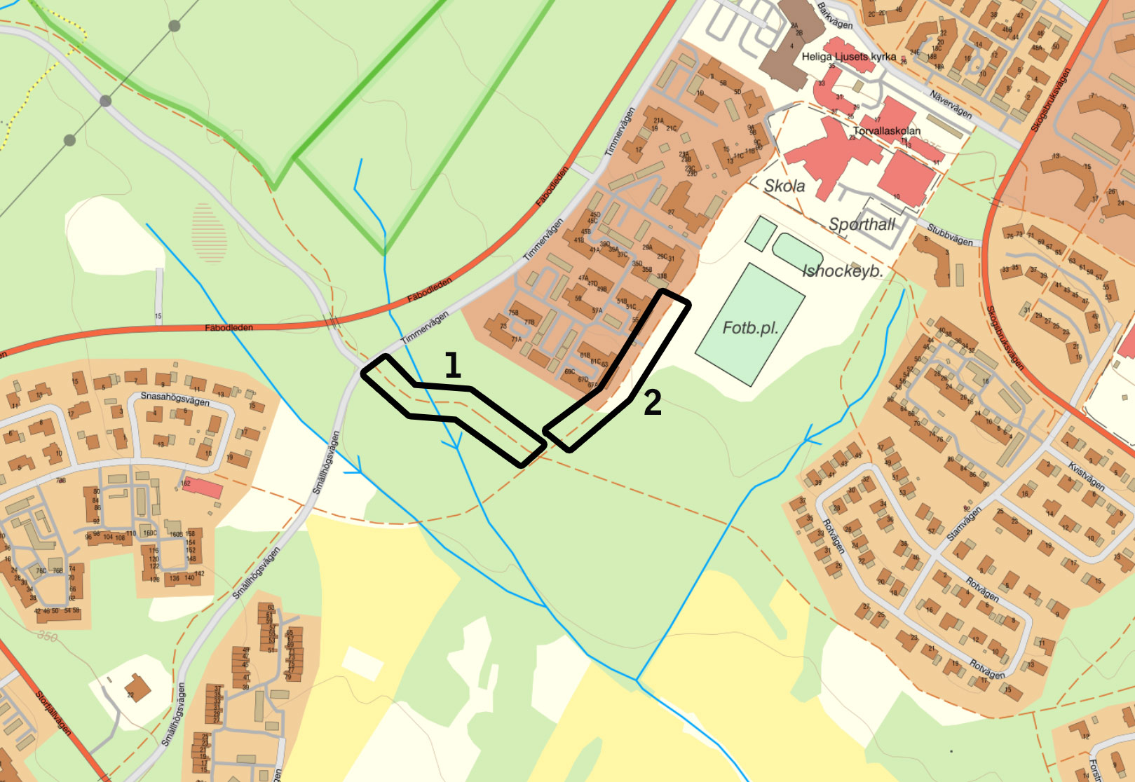 Karta som visar var trafikstörningen är