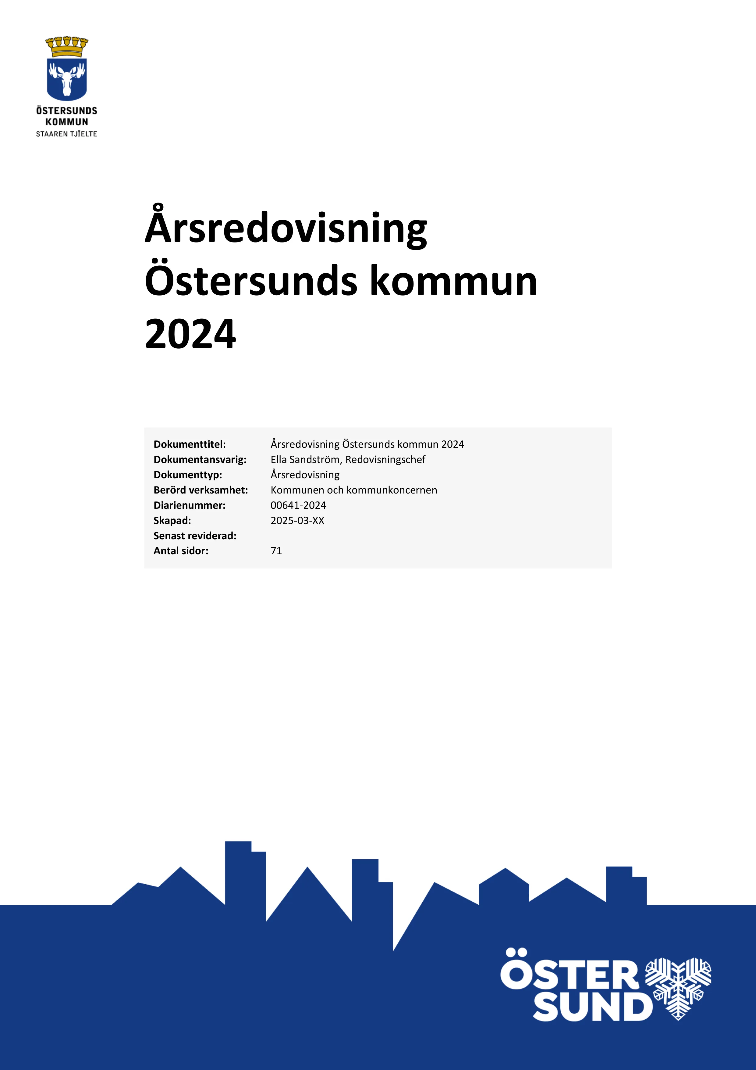 Framsidan på dokumentet Årsredovisning 2024