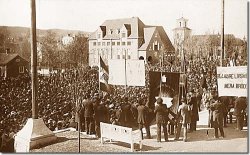 Demonstration utanför Rådhuset 1917