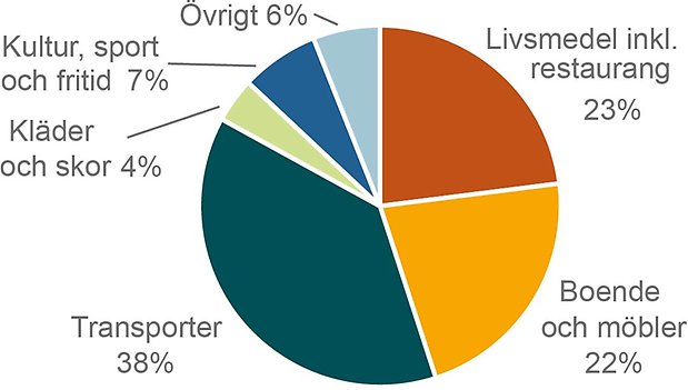 Cirkeldiagram konsumtionsbaserade utsläpp 2024