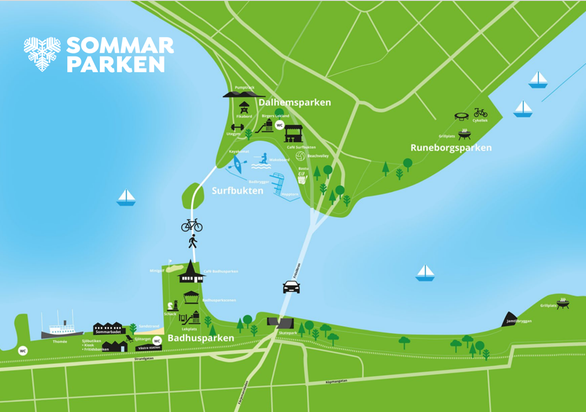 Karta över Sommarparken. 