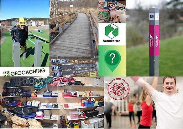 Kvinna med hörlurar på promenad i skogen