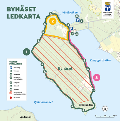 Ledkarta över bynäset.