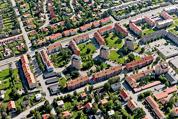 Flygfoto över kvarteret Stormhatten