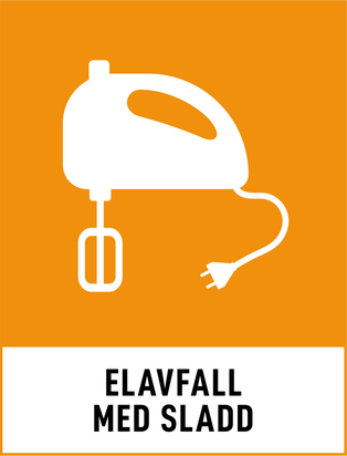 Symbol för elavfall med sladd