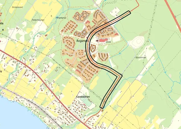 Karta som visar var trafikstörningen är